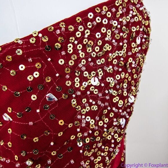 NEW Altar'd State red sequin maxi formal‎ dress, size L - Picture 11 of 16
